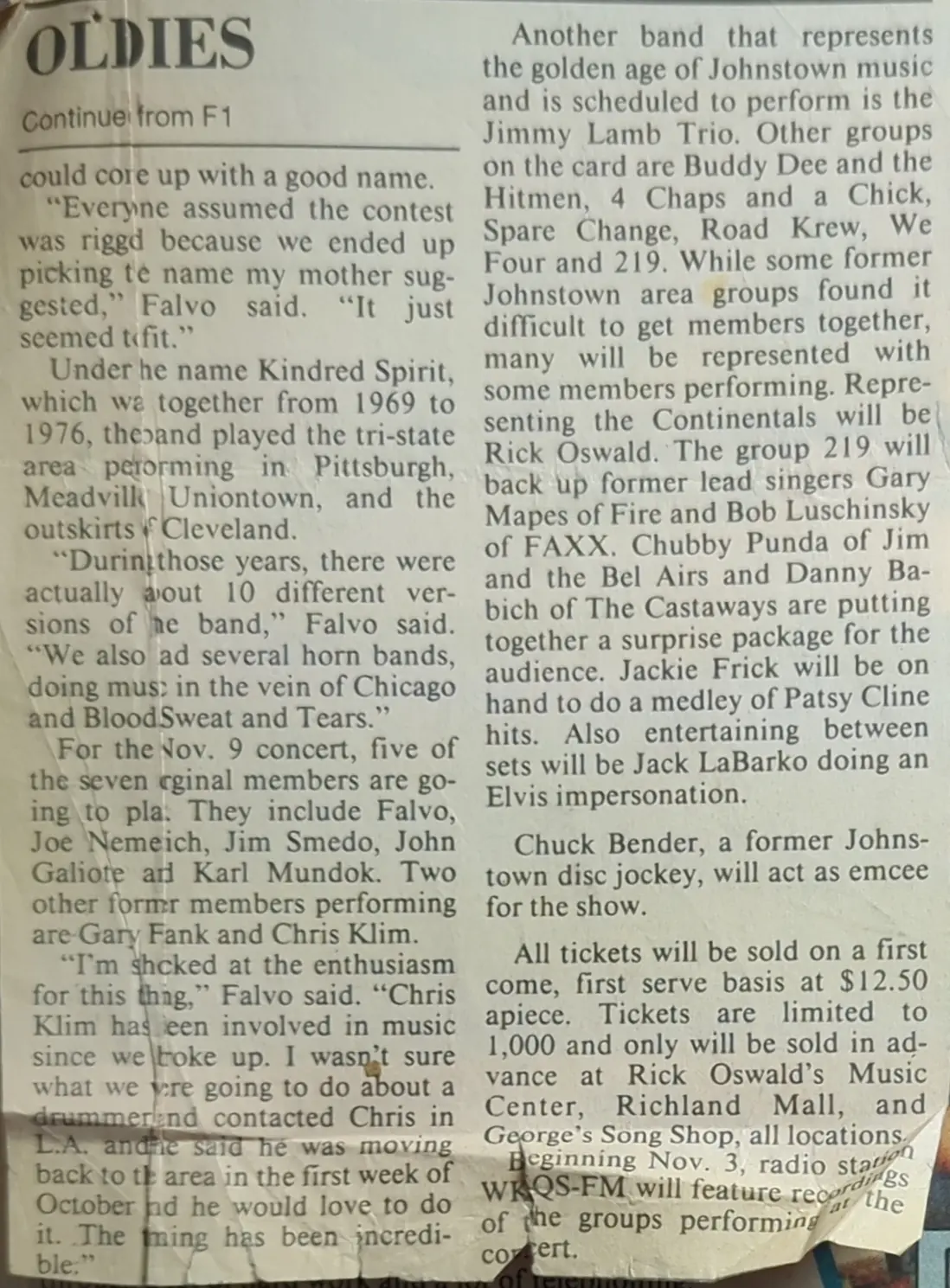 Reunion news article, continued