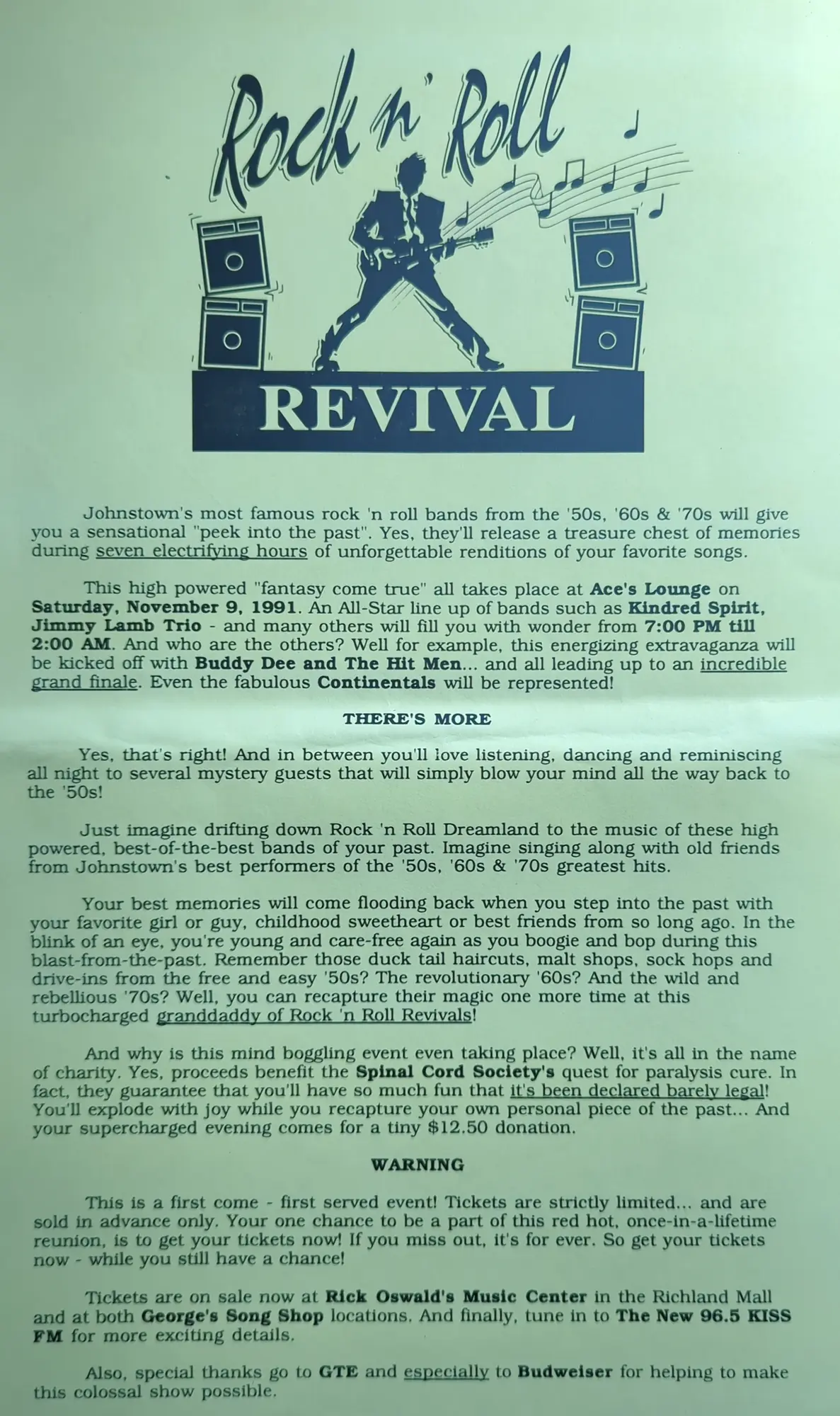 Flyer: 1991 revival show
